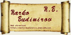 Marko Budimirov vizit kartica